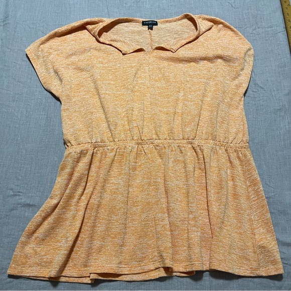 Lane Bryant Peplum top light orange lightweight elastic plus size 18/20 casual - Picture 2 of 5